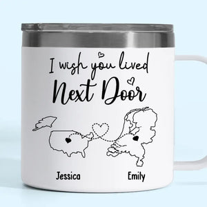 Good Friends And Good Drinks Make Life Better - Bestie Personalized Custom 14oz Stainless Steel Tumbler With Handle - Gift For Best Friends, BFF, Sisters