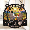 All You Want For Christmas - Couple Personalized Window Hanging Suncatcher Ornament - Christmas Gift For Husband Wife, Anniversary