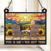 You Make The Season Bright - Couple Personalized Window Hanging Suncatcher Ornament - Christmas Gift For Husband Wife, Anniversary