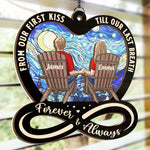 Custom Name Forever Love Gifts for Couples - Personalized Suncatcher Ornament