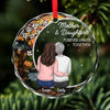 The Love Between A Mother And Daughter Is Forever - Family Personalized Custom Circle Glass Ornament - Christmas Gift For Mom, Daughter