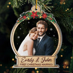 Custom Photo Our First Christmas Is A Dream Come True - Couple Personalized Custom Ornament - Acrylic Custom Shaped - Christmas Gift For Husband Wife, Anniversary, First Christmas