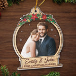 Custom Photo Our First Christmas Is A Dream Come True - Couple Personalized Custom Ornament - Acrylic Custom Shaped - Christmas Gift For Husband Wife, Anniversary, First Christmas