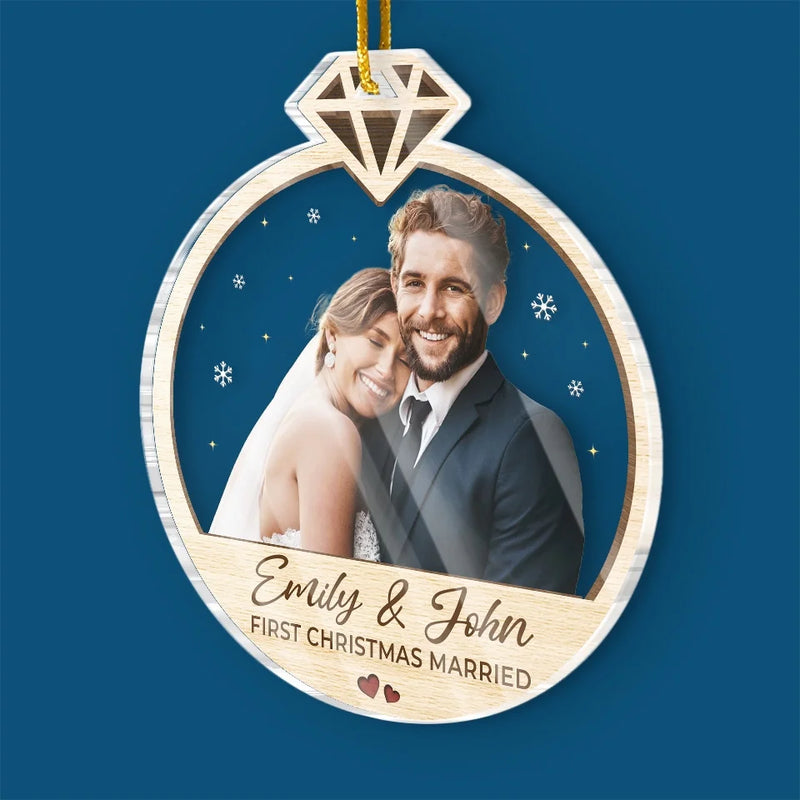 Custom Photo Being Married To Me Is The Gift This Year - Couple Personalized Custom Ornament - Acrylic Custom Shaped - Christmas Gift For Husband Wife, Anniversary, First Christmas