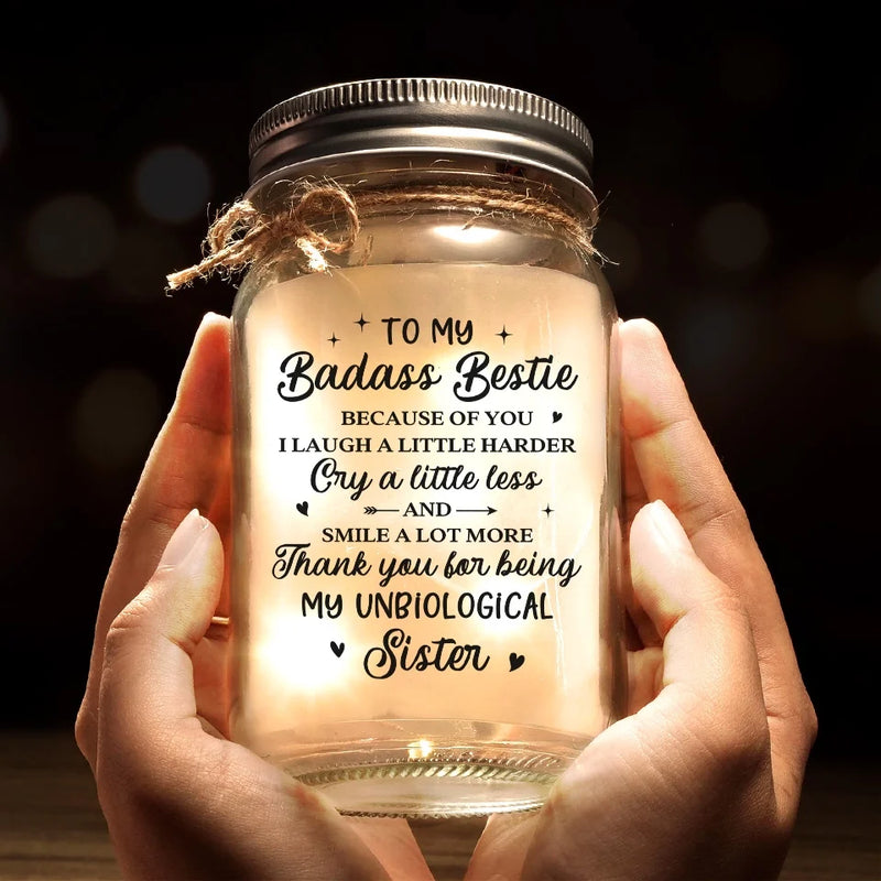 You Are A Blessing To My Life - Bestie Personalized Custom Mason Jar Light - Christmas Gift For Best Friends, BFF, Sisters