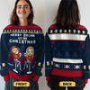 Merry And Bright With My Bestie By My Side - Bestie Personalized Custom Ugly Sweatshirt - Unisex Wool Jumper - Christmas Gift For Best Friends, BFF, Sisters