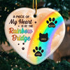 I Crossed The Rainbow Bridge Knowing I Was Loved - Memorial Personalized Custom Ornament - Ceramic Heart Shaped - Sympathy Gift, Christmas Gift For Pet Owners, Pet Lovers