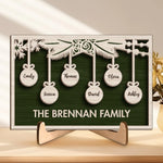 Family Is The Joy Of Christmas - Family Personalized Custom 2-Layered Wooden Plaque With Stand - Christmas Gift For Family Members