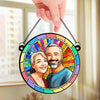 Custom Photo Two Souls, One Heart - Couple Personalized Window Hanging Suncatcher Ornament - Gift For Husband Wife, Anniversary