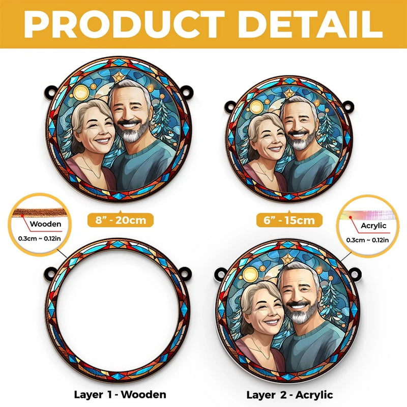 Custom Photo You’re The Missing Piece To My Puzzle - Couple Personalized Window Hanging Suncatcher Ornament - Gift For Husband Wife, Anniversary