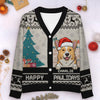 Furry Cuddles Make The Season Bright - Dog & Cat Personalized Custom Ugly Christmas Cardigan - Christmas Gift For Pet Owners, Pet Lovers