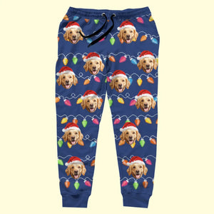 Bisous personnalisés et vœux de Noël - Pantalon de survêtement unisexe personnalisé pour chien et chat - Cadeau de Noël pour propriétaires et amoureux des animaux