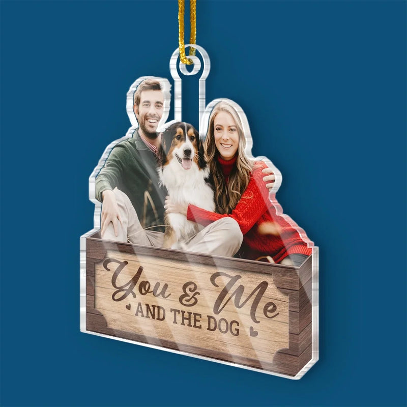 Custom Photo We Wish You A Waggy Christmas  - Couple Personalized Custom Ornament - Acrylic Custom Shaped - Christmas Gift For Husband Wife, Anniversary, Pet Owners, Pet Lovers