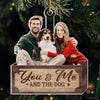 Custom Photo We Wish You A Waggy Christmas  - Couple Personalized Custom Ornament - Acrylic Custom Shaped - Christmas Gift For Husband Wife, Anniversary, Pet Owners, Pet Lovers