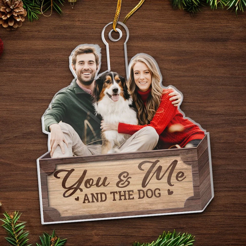 Custom Photo We Wish You A Waggy Christmas  - Couple Personalized Custom Ornament - Acrylic Custom Shaped - Christmas Gift For Husband Wife, Anniversary, Pet Owners, Pet Lovers