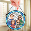 Together, We Celebrate The Magic Of The Season - Family Personalized Window Hanging Suncatcher Ornament - Christmas Gift For Family Members