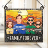 Famille pour toujours - Ornement attrape-soleil personnalisé à suspendre à la fenêtre - Cadeau de Noël pour les membres de la famille
