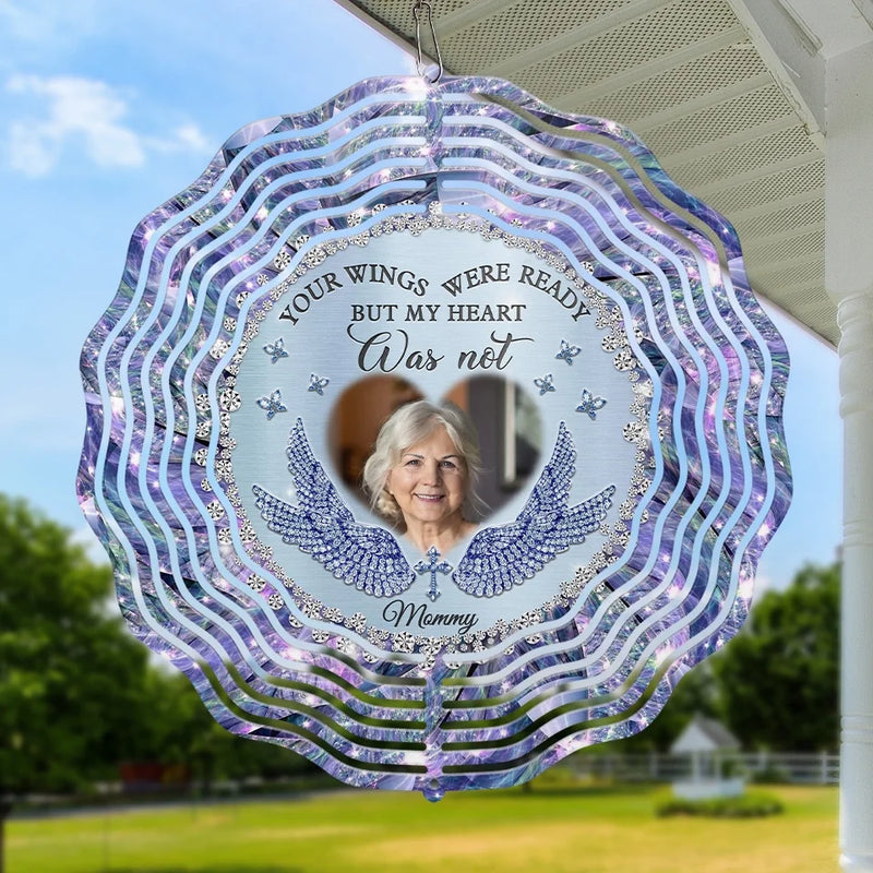 Custom Photo Forever Missed, But Always Here - Memorial Personalized Custom Wind Spinner - Sympathy Gift For Family Members