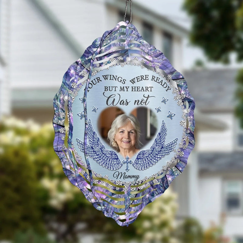 Custom Photo Forever Missed, But Always Here - Memorial Personalized Custom Wind Spinner - Sympathy Gift For Family Members