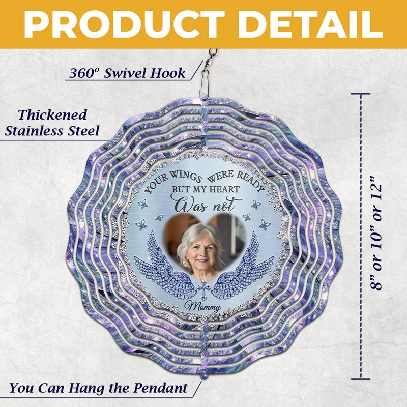 Custom Photo Forever Missed, But Always Here - Memorial Personalized Custom Wind Spinner - Sympathy Gift For Family Members