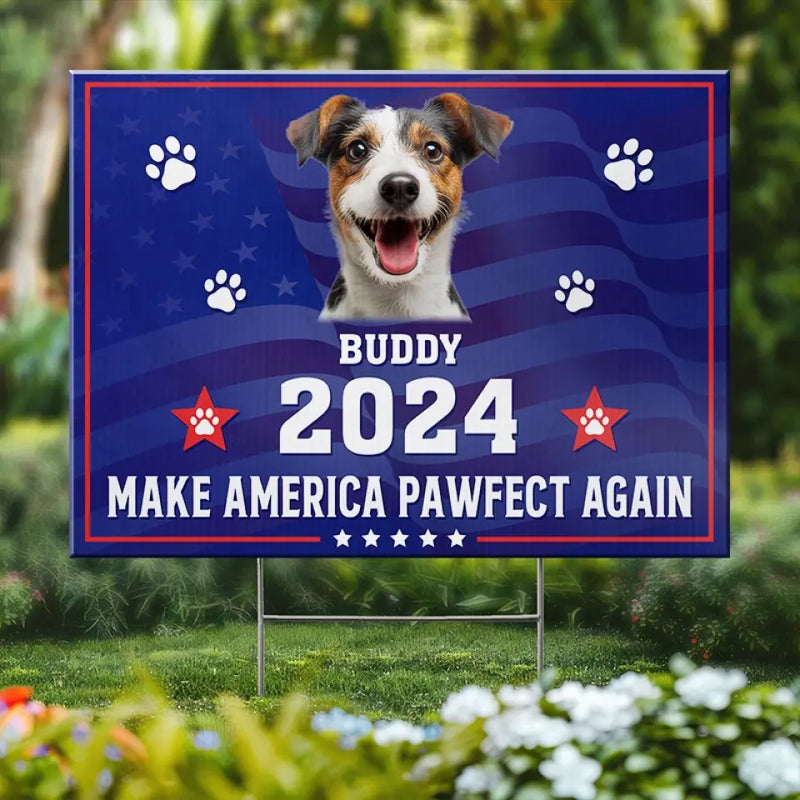 Custom Photo Furry Friend, My Vote's For You - Dog & Cat Personalized Custom Yard Sign - New Arrival, Gift For Pet Owners, Pet Lovers AMZ