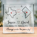 Always Under The Same Sky - Couple Personalized Custom Square Shaped Acrylic Plaque - Gift For Husband Wife, Anniversary