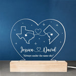Together Under One Sky - Couple Personalized Custom Shaped 3D LED Light - Gift For Husband Wife, Anniversary