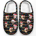 Custom Photo This Christmas, Don't Spend It Alone - Dog & Cat Personalized Custom Fluffy Slippers - Christmas Gift For Pet Owners, Pet Lovers