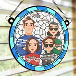 Together, We Celebrate The Magic Of The Season - Family Personalized Window Hanging Suncatcher Ornament - Christmas Gift For Family Members
