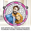 Custom Photo Where There Is Love There Is Life - Couple Personalized Window Hanging Suncatcher Ornament - Gift For Husband Wife, Anniversary