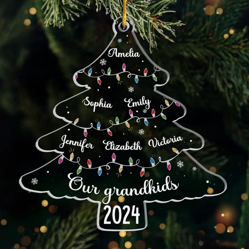 There's No Place Like Home For The Holidays - Family Personalized Custom Ornament - Acrylic Custom Shaped - Christmas Gift For For Grandma, Grandpa, Grandkids