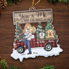 Season’s Greetings From Our Furry Family - Couple Personalized Custom Ornament - Acrylic Custom Shaped - Christmas Gift For Husband Wife, Anniversary, Pet Owners, Pet Lovers