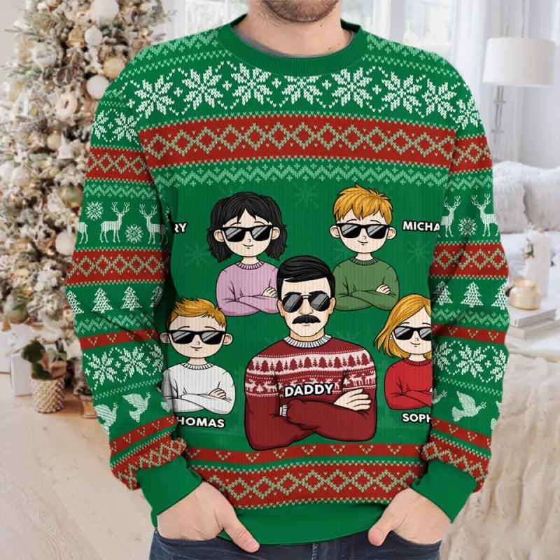 The Holidays Are A Time For Family - Family Personalized Custom Ugly Sweatshirt - Unisex Wool Jumper - Christmas Gift For Family Members