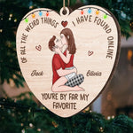 You Make My Heart Smile - Couple Personalized Custom Ornament - Wood, Acrylic Custom Shaped - Christmas Gift For Husband Wife, Anniversary