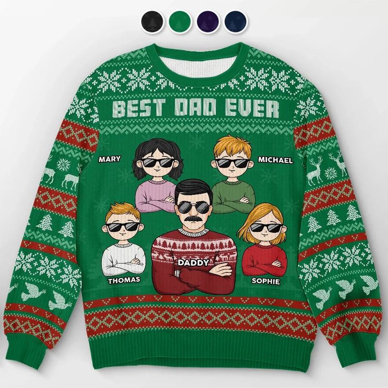 Christmas Joy Is To Be Shared With Your Family - Family Personalized Custom Ugly Sweatshirt - Unisex Wool Jumper - Christmas Gift For Family Members