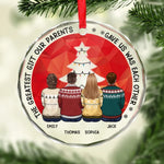 Feel The Peace And Love Of Christmas In Your Heart - Family Personalized Custom Circle Glass Ornament - Christmas Gift For Family Members, Siblings, Brothers, Sisters