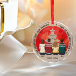 Feel The Peace And Love Of Christmas In Your Heart - Family Personalized Custom Circle Glass Ornament - Christmas Gift For Family Members, Siblings, Brothers, Sisters