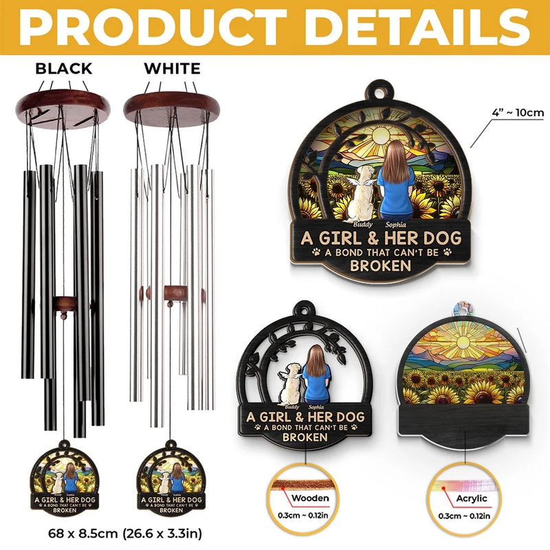 Dogs Make Everything Better - Dog Personalized Custom Wind Chime Suncatcher - Christmas Gift For Pet Owners, Pet Lovers