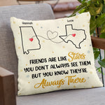 Distance Is Nothing For Two Souls That Connect - Bestie Personalized Custom Pillow - Gift For Best Friends, BFF, Sisters