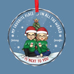My Love For You Grows Stronger - Couple Personalized Custom Circle Glass Ornament - Christmas Gift For Husband Wife, Anniversary