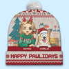 Salutations de Noël de ma famille à quatre pattes à la vôtre - Bonnet de Noël personnalisé pour chien et chat - Cadeau de Noël pour propriétaires et amoureux des animaux