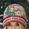 Season's Greetings From My Furry Family To Yours - Dog & Cat Personalized Custom Christmas Beanie Hat - Christmas Gift For Pet Owners, Pet Lovers