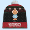 Grandma’s Love And Kid’s Laughter Make Christmas Special - Family Personalized Custom Christmas Beanie Hat - Christmas Gift For Mom, Grandma