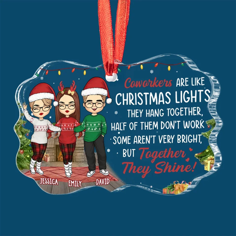 May Your Holidays Be Merry And Bright - Coworker Personalized Custom Benelux Glass Ornament - Christmas Gift For Coworkers, Work Friends, Colleagues