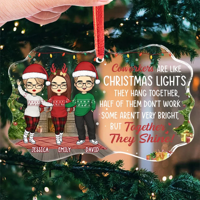 May Your Holidays Be Merry And Bright - Coworker Personalized Custom Benelux Glass Ornament - Christmas Gift For Coworkers, Work Friends, Colleagues