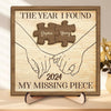Your Hand Is My Favorite Place To Be - Couple Personalized Custom 2-Layered Wooden Plaque With Stand - Gift For Husband Wife, Anniversary