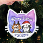 Meowy Catmas - Cat Personalized Custom 3D Inflated Effect Printed Ornament - Acrylic Custom Shaped - Christmas Gift For Pet Owners, Pet Lovers