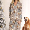 Custom Photo My Pet Is My Happy Place - Dog & Cat Personalized Custom Pajamas - Christmas Gift For Pet Owners, Pet Lovers