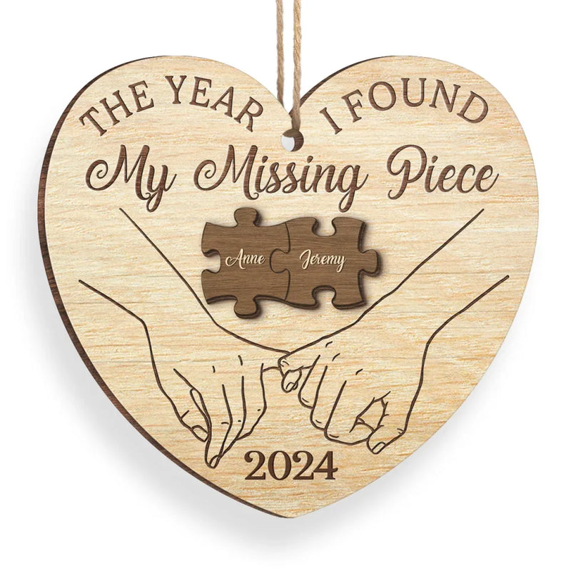 Christmas Love, Wrapped In Your Arms - Couple Personalized Custom Ornament - Wood Custom Shaped - Christmas Gift For Husband Wife, Anniversary