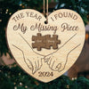 Christmas Love, Wrapped In Your Arms - Couple Personalized Custom Ornament - Wood Custom Shaped - Christmas Gift For Husband Wife, Anniversary